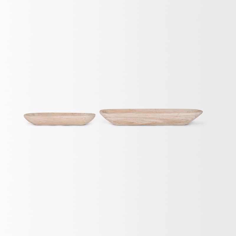Athena Light Brown Reclaimed Wood Trays (Set of 2)