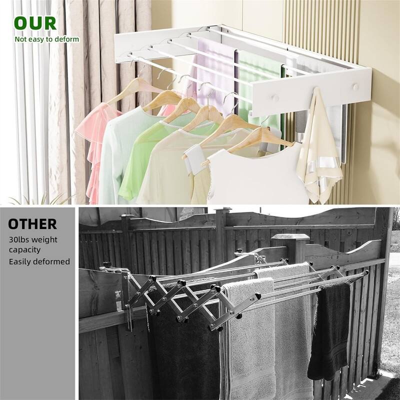 Wall-Mounted Compact Drying Rack - Over-The-Door