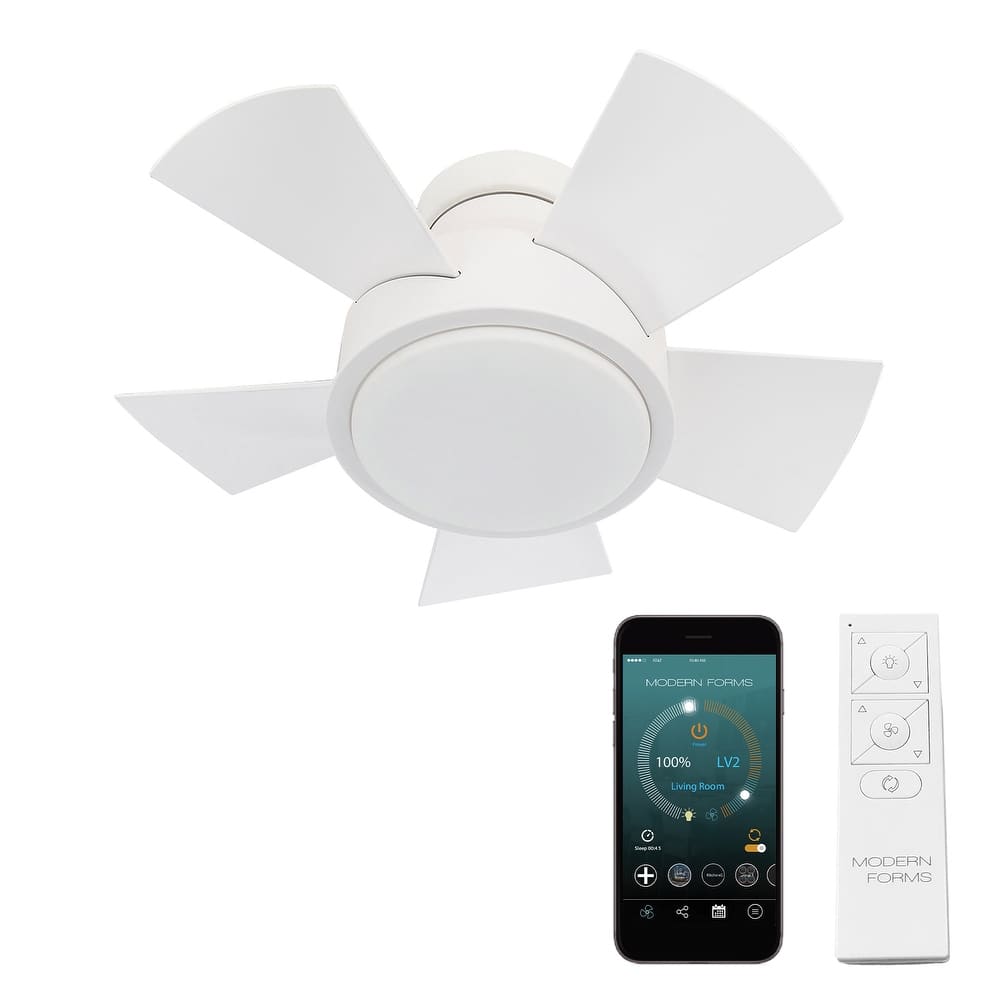 Vox Indoor/Outdoor 5-Blade Smart Flush Mount Ceiling Fan 26in with 3000 LED and Remote Control - 26