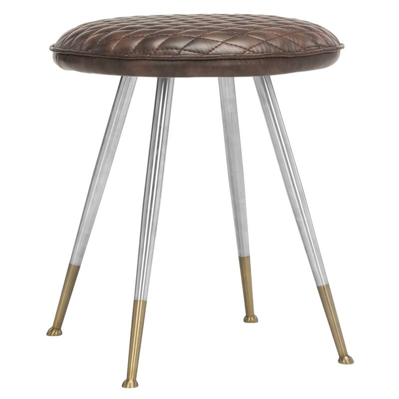 SAFAVIEH Victory -30 Inch Mustard Stool - 17.3" x 17.3" x 19.3" - 17Wx17Dx19H