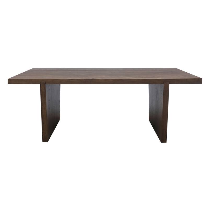 Rye Studio Minimalist Wood Dining Table in Smoked Oak Stain - Brown