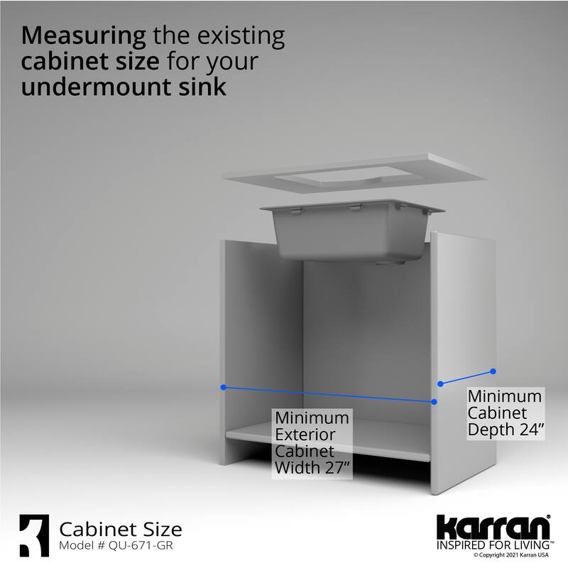 Karran Undermount Quartz Single Bowl Kitchen Sink