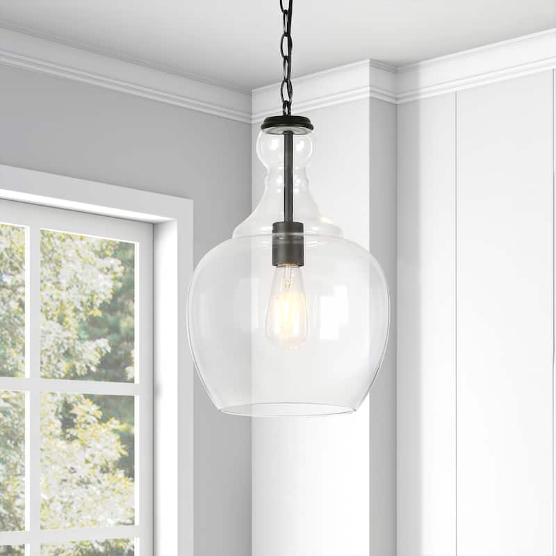 Verona 11" Wide Pendant with Glass Shade - 11" Wide