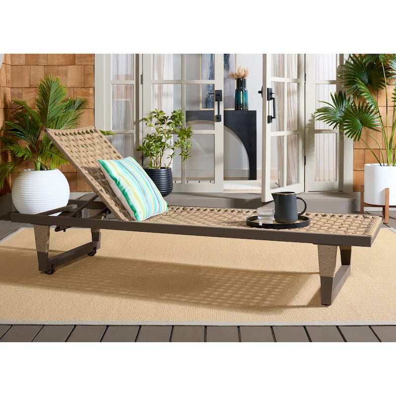 SAFAVIEH Outdoor Living Arthur Lounge Chair - 26"W x 82"D x 38"H