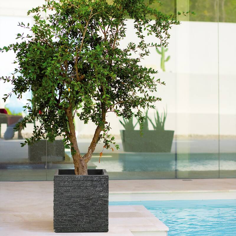 Square Grey MgO Planter, Indoor and Outdoor