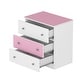 preview thumbnail 14 of 12, 3-Drawer Wooden Nightstand with Colorblock Design and Metal Handle