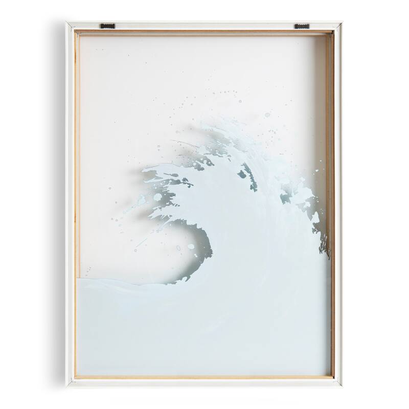 Kate and Laurel Blake Waves Framed Printed Glass Art