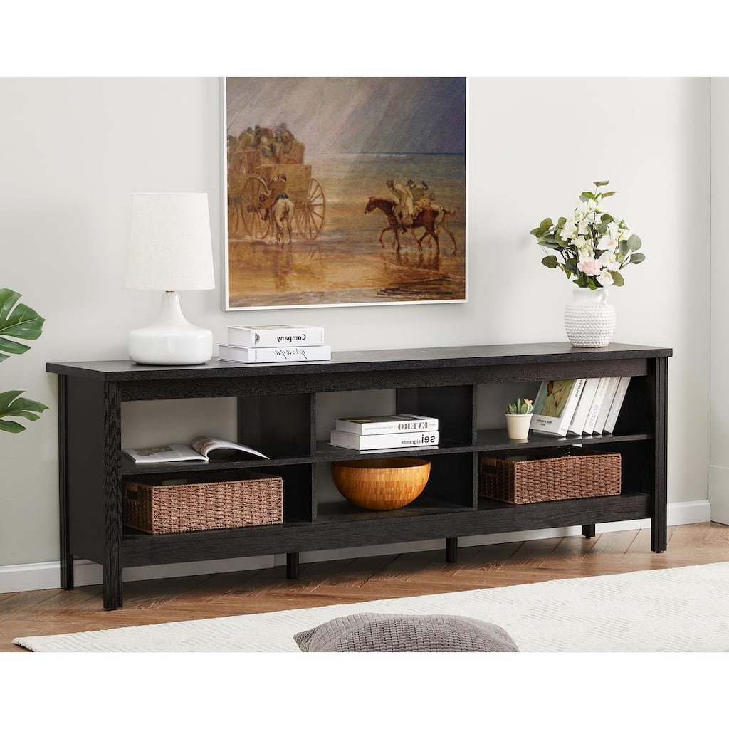TV Stand for 75 Inch TV, Wood Entertainment Center with Storage, 70"