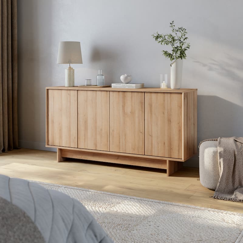Prepac Finnley Sideboard Cabinet Buffet Cabinet with Storage, Entryway Cabinet with Adjustable Shelves