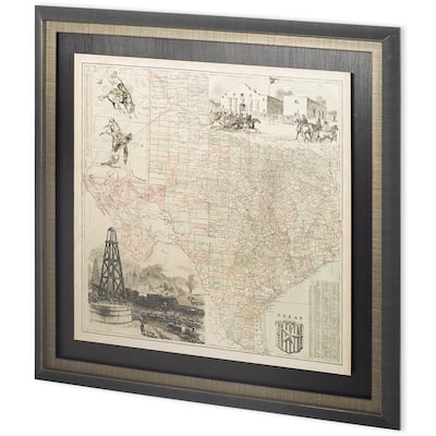 Custom Map of Texas Framed Art Print