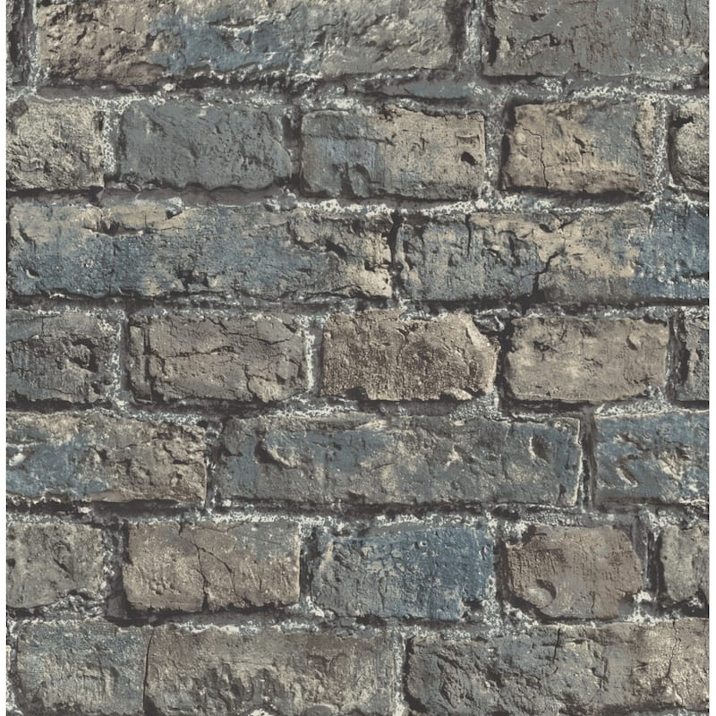 Seabrook Designs Structured Faux Brick Unpasted Wallpaper