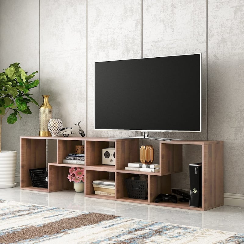 Grondin 2-Piece L Shaped TV Stand, Multi-Functional Free Combination Media Console Bookshelf for Living Room Bedroom