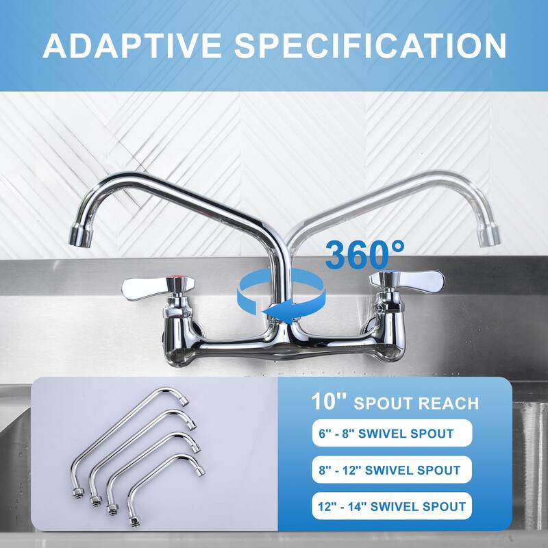 WOWOW Commercial Faucet Swivel Spout Replacement in Polished Chrome