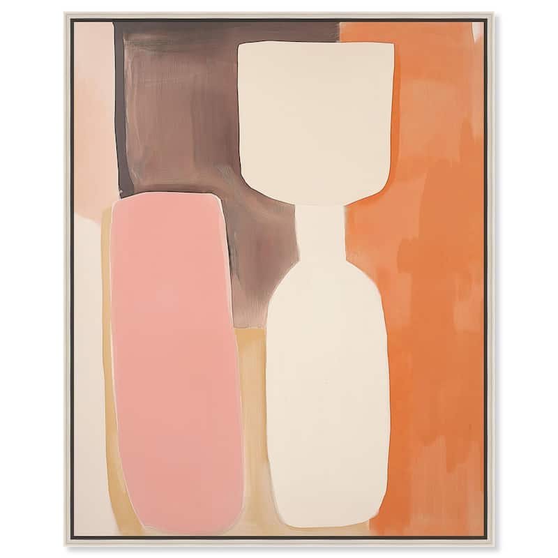 Peach Echoes I Canvas by Art Remedy - 16" x 20" - Silver