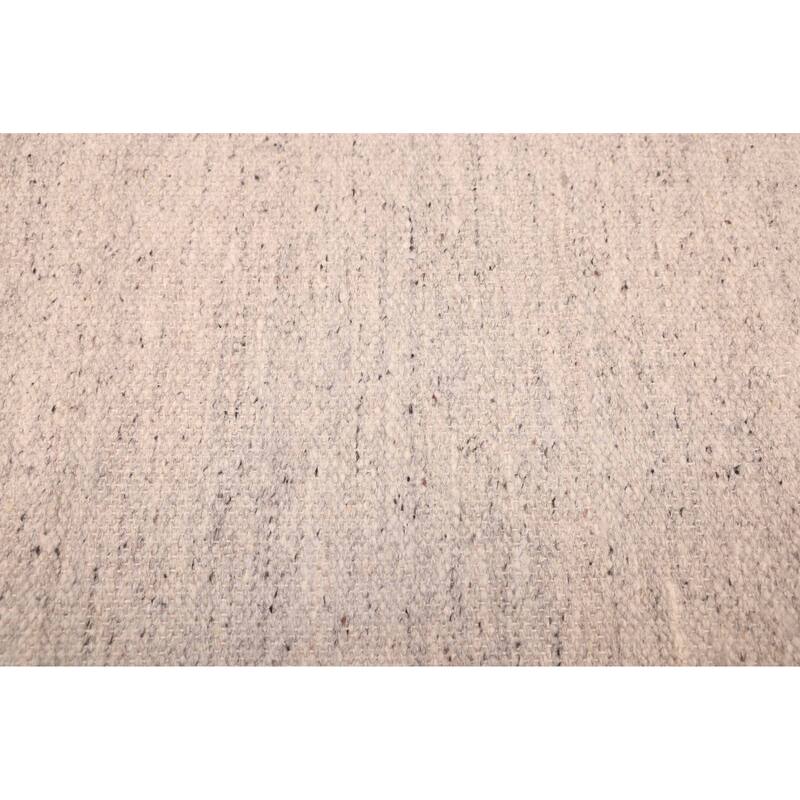 ECARPETGALLERY Flat-Weave Nevada Light Grey Wool Kilim - 7'7 x 10'2