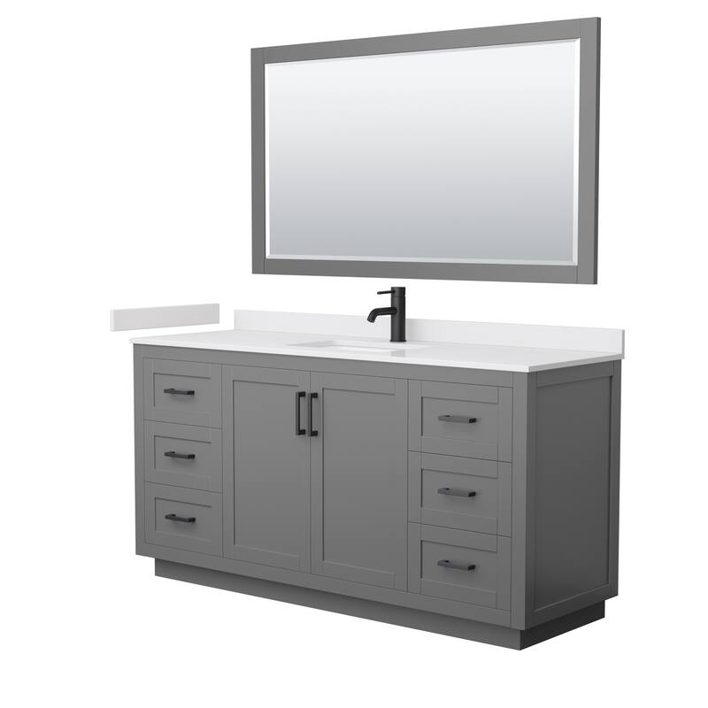 Miranda Bathroom Vanity Set, Cultured Marble Top, 58-Inch Mirror