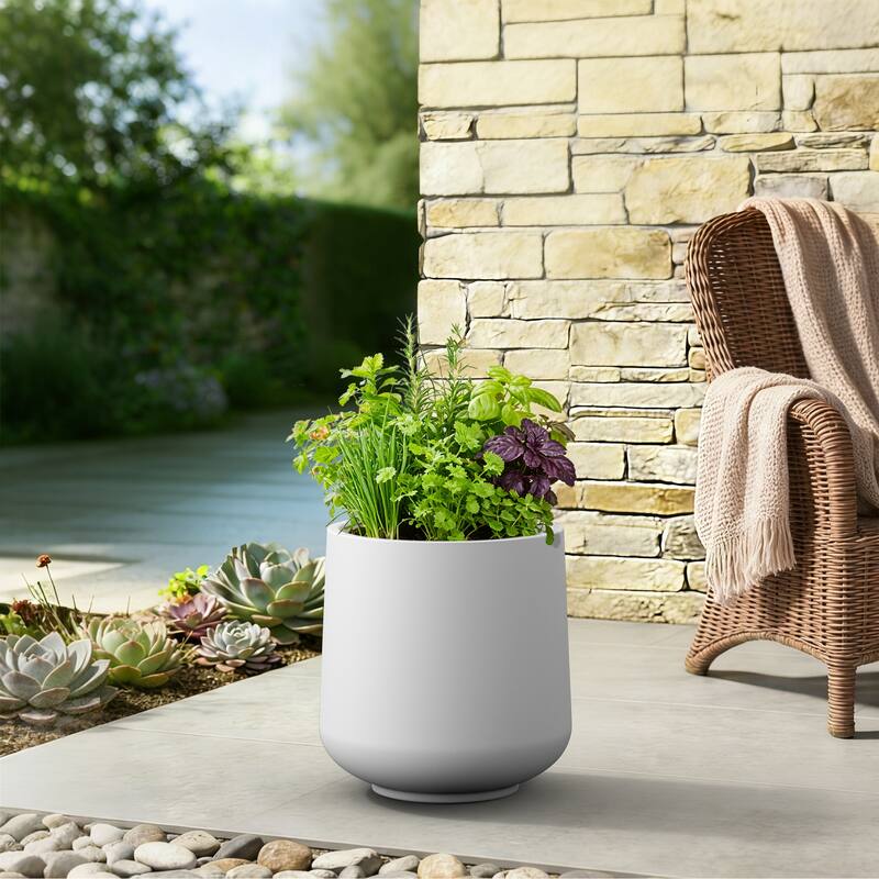 Upgraded Interior Concrete Tall Round Planter for Outdoor Indoor