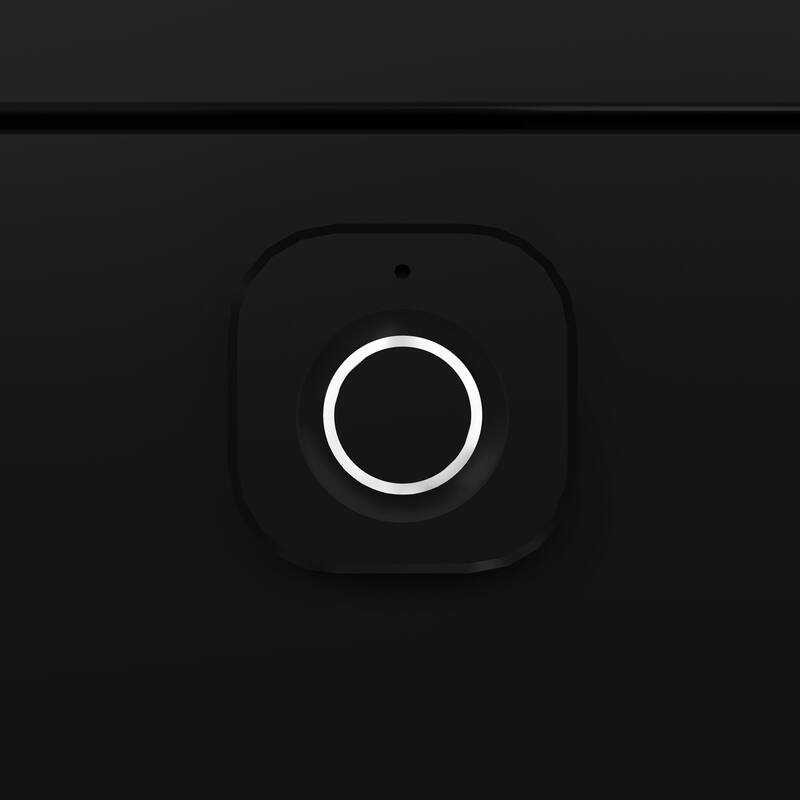 Roomfitters Square Coffee Table with Hidden Compartment and Fingerprint Lock, Steel, Black and White Faux Marble