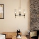 preview thumbnail 7 of 13, Modern 3-Light Black Gold Chandelier Pendant Light with Glass Shades Kitchen Island Light for Dining Room Cylindrical