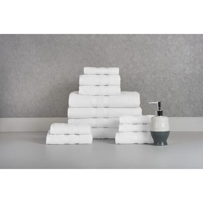Bibb Home 12 Piece Egyptian Cotton Towel Set