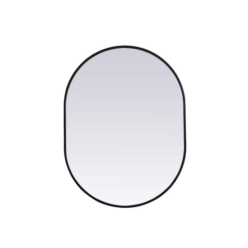 Indigo Home Metal Frame Oval Mirror 27x36 Inch - Black
