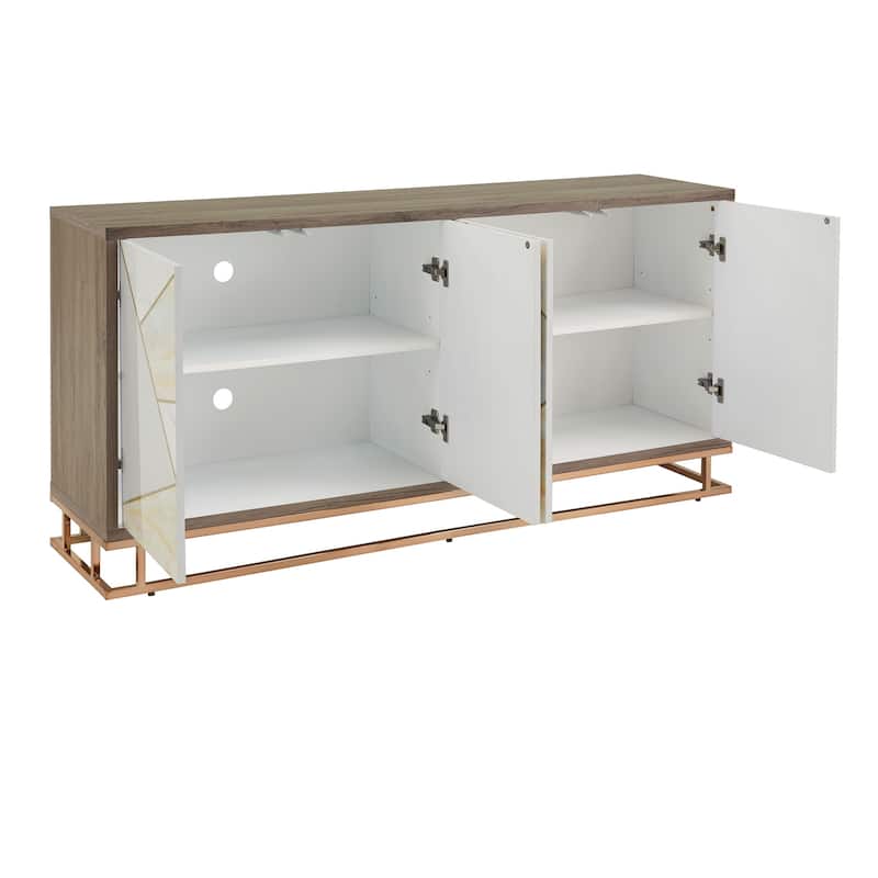 Kew Champagne Gold Finish Cabinet Sideboard by iNSPIRE Q Bold