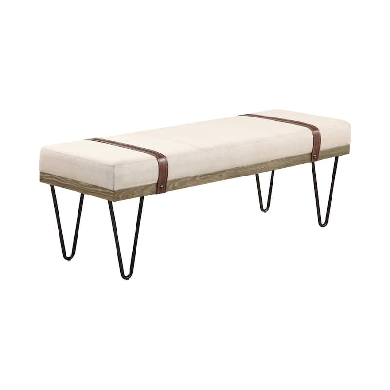 Karis Beige Upholstered Bench