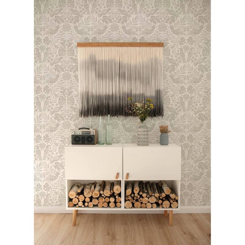 A-Street Prints Nestle Dove Bird Block Print Wallpaper