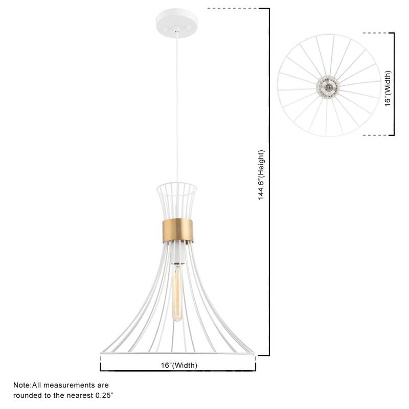 Brio Lighting Zenith White & Gold 1 Light Pendant Light
