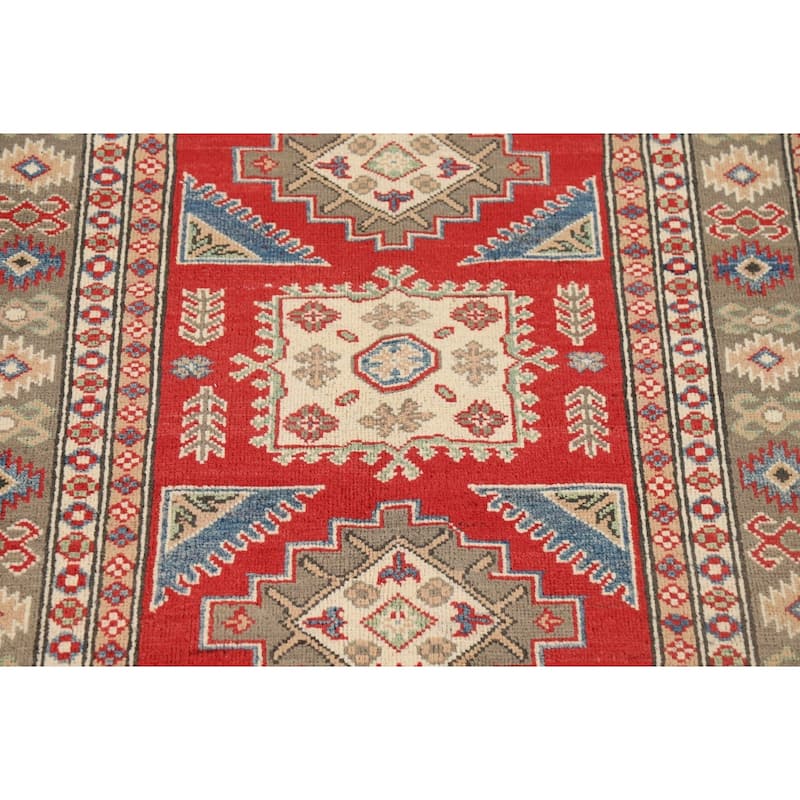 Kazak Foyer Rug Handmade Entryway Wool Carpet - 3'5" x 4'8"