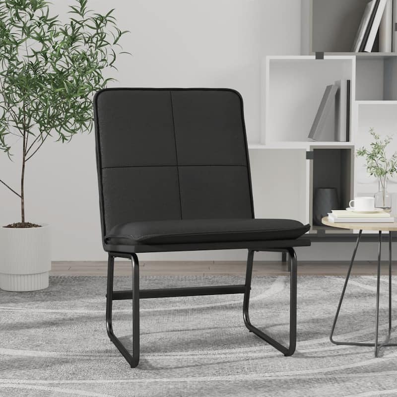 vidaXL Lounge Chair Black 21.3"x29.5"x29.9" Faux Leather - 21.3" x 29.5" x 29.9"