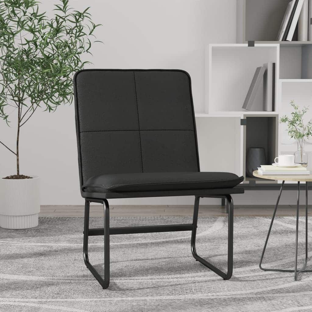 vidaXL Lounge Chair Black 21.3"x29.5"x29.9" Faux Leather - 21.3" x 29.5" x 29.9"