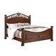 preview thumbnail 6 of 10, Wooden Bed with Crafted Headboard in Dark Cherry California King