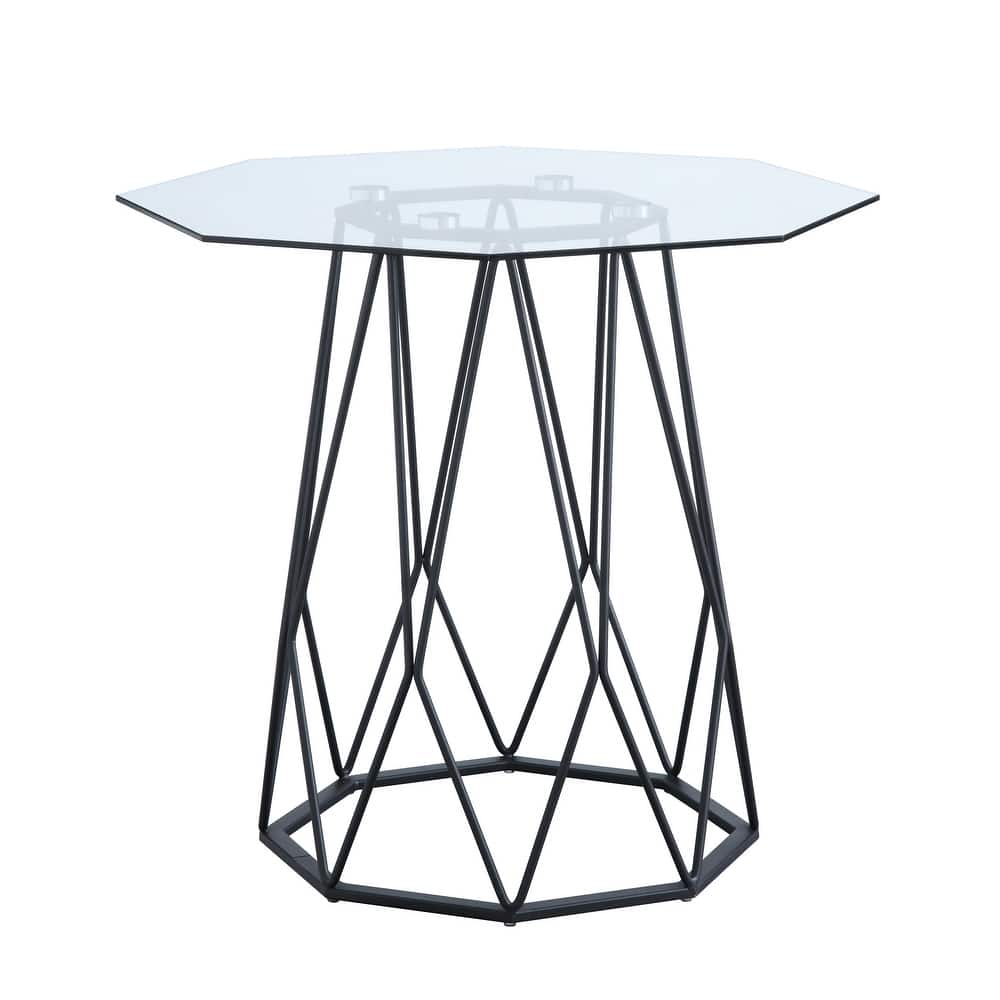 Parisa Contemporary 24-inch Glass Top Side Table by Furniture of America