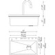 preview thumbnail 2 of 35, Lefton 304 Stainless Steel Waterfall Kitchen Sink Set with Pull-down Faucet KS2207 (Series)