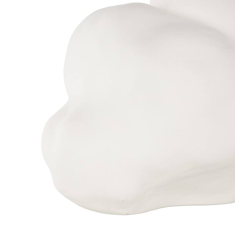 Ceramic Abstract Wide Rounded Floral Shaped Vase with Petal Rim - White or Black - Roche River Decor