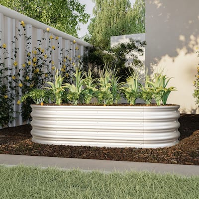 4x2x1ft Raised Garden Bed Kit, Galvanized Planter Raised Garden Beds, Heavy Duty, Rust-Resistant, Easy Assembly