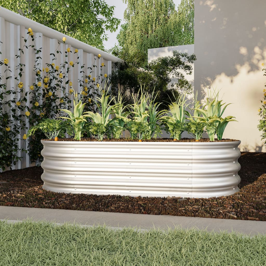 4x2x1ft Raised Garden Bed Kit, Galvanized Planter Raised Garden Beds for Outdoor for Vegetables