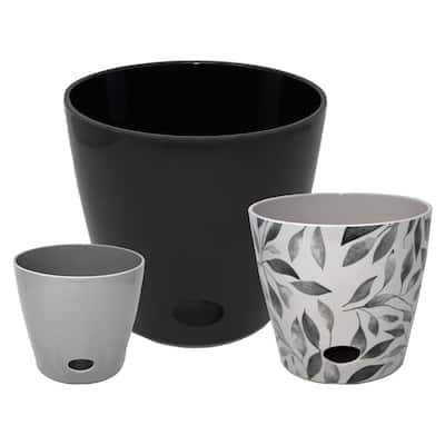 Bamboo Blooms Self-Watering Plant Pot Set of 3 - 5"-7"-10"Round