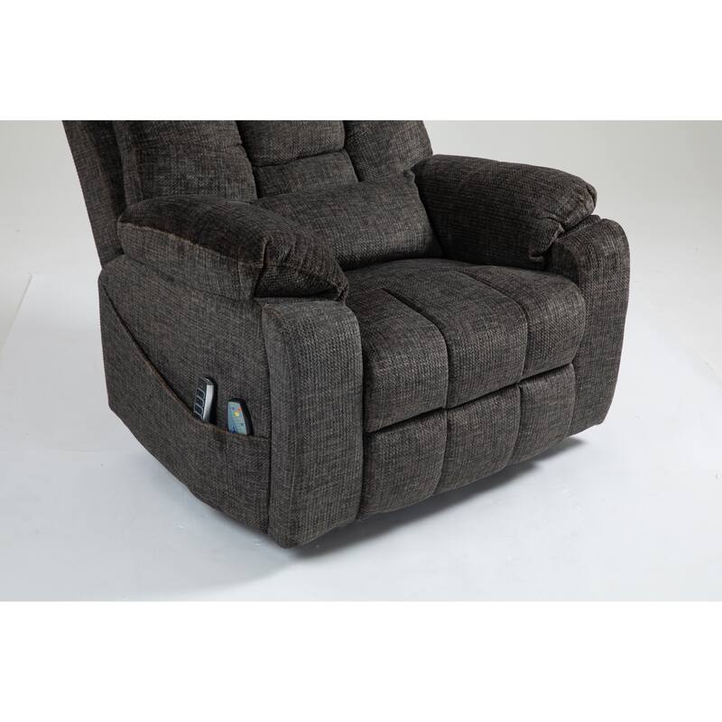 Power Lift Recliner Chair with Heat & Massage, Heavy Duty Recliner Chair with 2 Cup Holders & 2 Remote Controls
