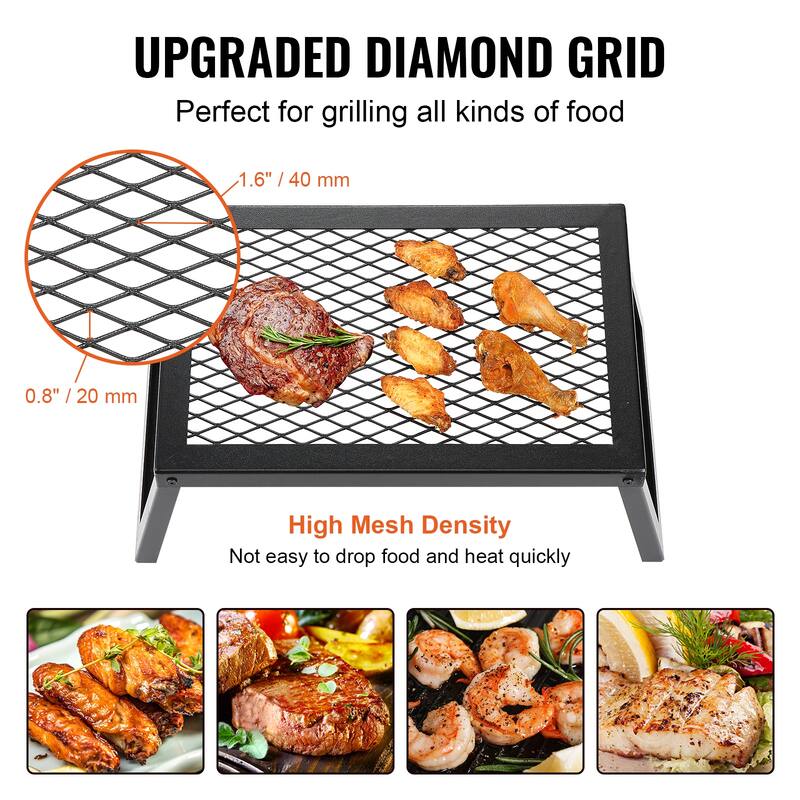 Anmytek Folding Campfire Grill Fire Cooking Equipment with Legs