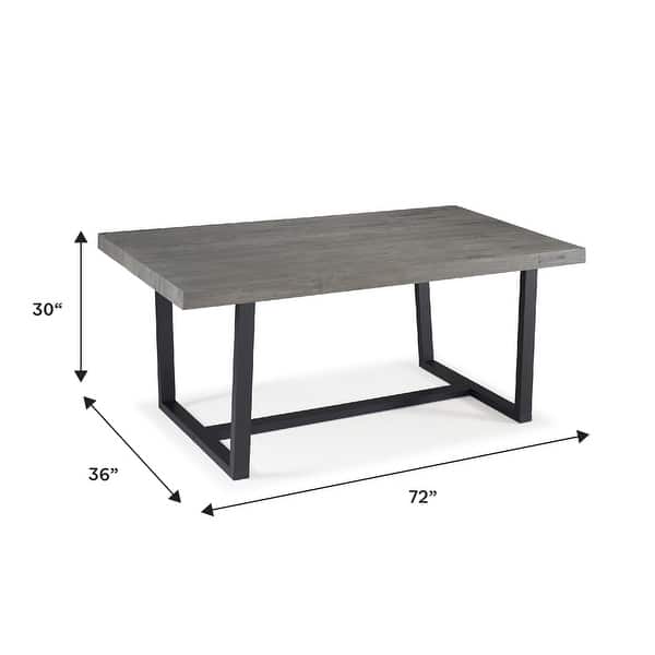 dimension image slide 3 of 3, Walker Edison Solid Wood 72-inch Distressed Dining Table