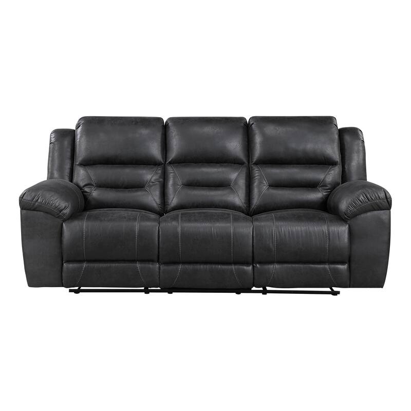 Alonzo Polished Microfiber 2-Piece Manual Reclining Sofa Set