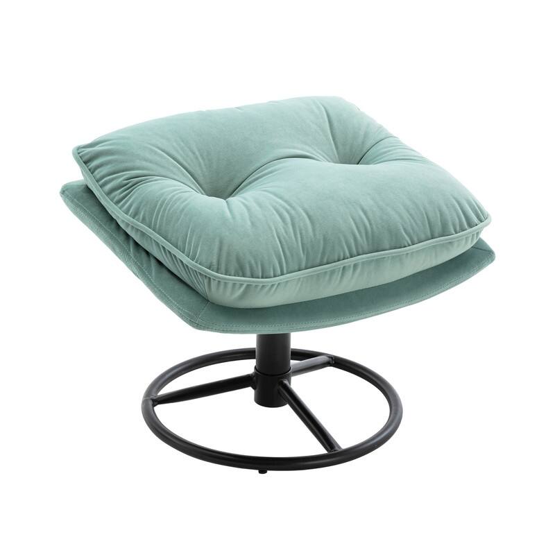 Accent chair TV Chair Living room Chair Grey with ottoman