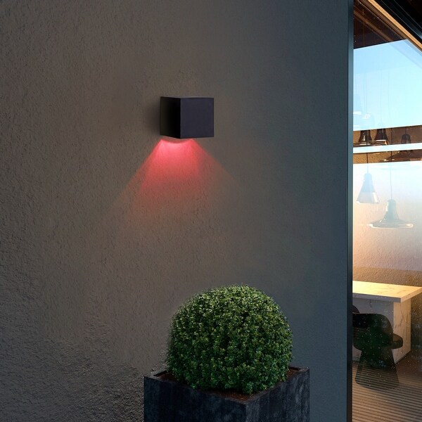 Multi Color Solar Wall Lights Outdoor Square Wireless Wall Mount Lights 1PACK Bed Bath Beyond 40180537