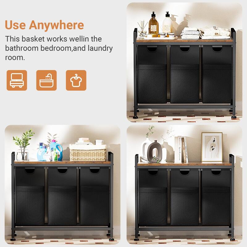 Laundry Sorter 112L/142L Laundry Hamper Organizer Laundry Basket with Removable Bags