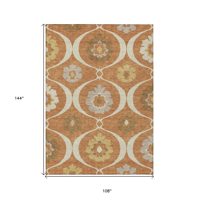 HomeRoots Medallion Transitional Rectangle Outdoor Rug