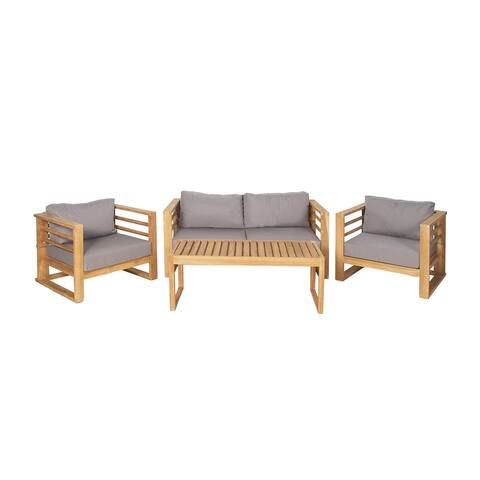 Brown Teak Traditional Outdoor Seating Set (Set of 4) - S/4 52", 47", 34"W