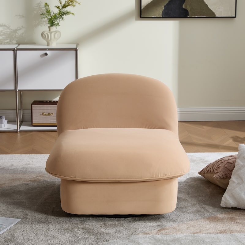 Pumpkin-Shaped Swivel Chair, 360-Degree Swivel Accent Chair for Living Room Bedroom Office