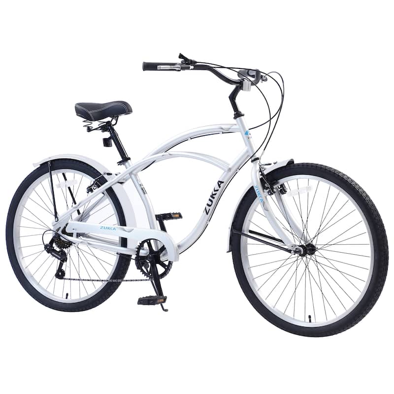 Silver Beach Cruiser Bike Anti-Skid Bikes Outdoor Bikes Road Bikes